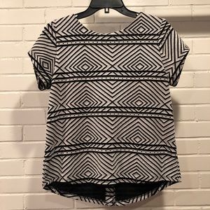 Lucky Brand S/S Black & White Blouse, Medium